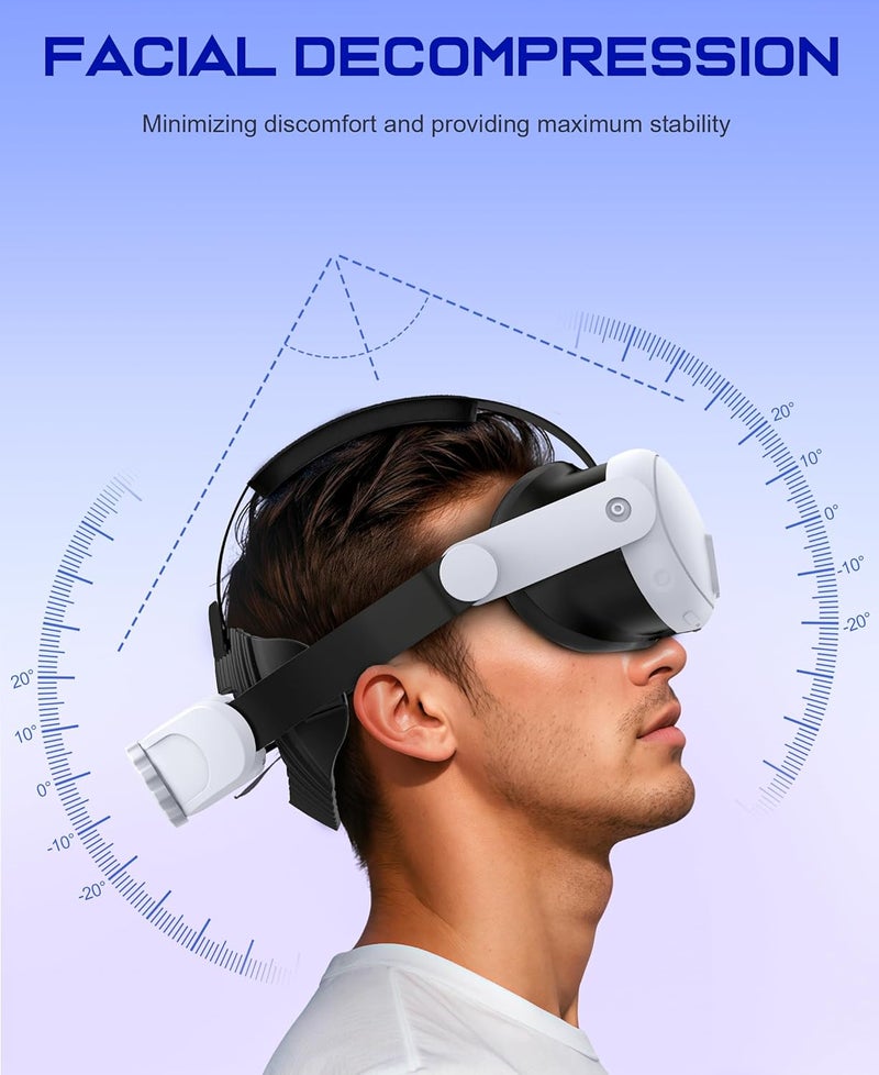 NinjaPlusOX VR Head Strap Compatible with Meta Quest 3/3S/2, Adjustable Elite Strap Replacement Intended for Quest 3 Head Strap, Enhanced VR Accessories Support Comfort Reduce Pressure Extend Playtime - Image 3